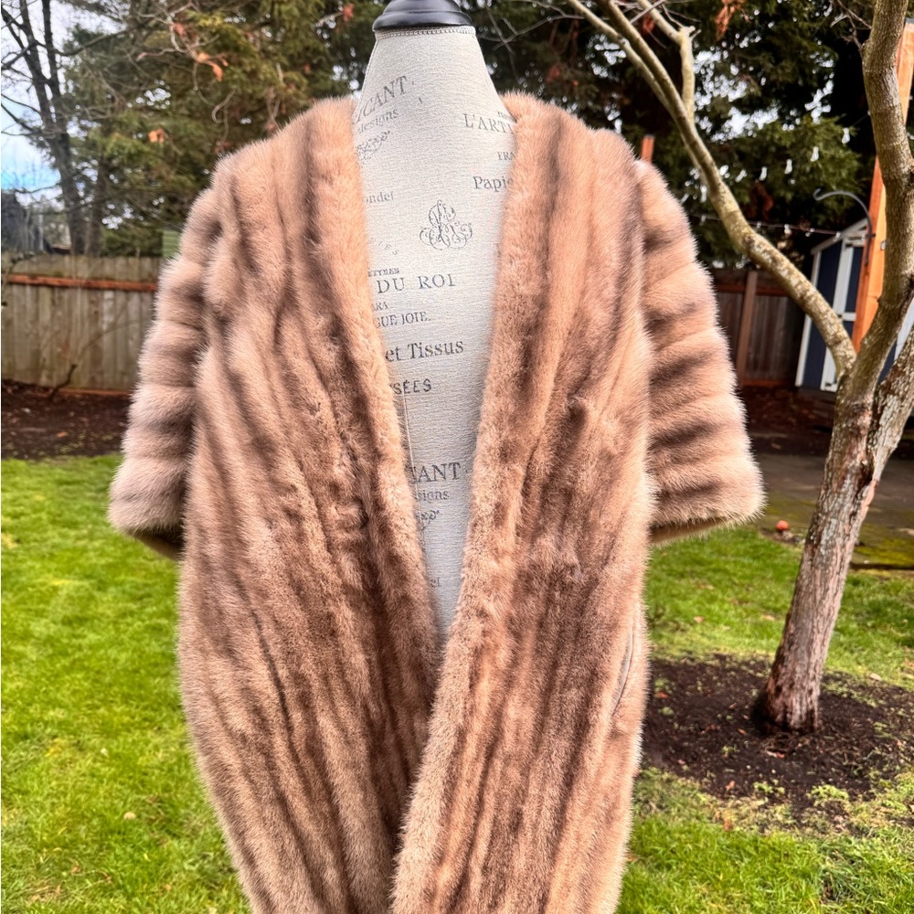 Brown Fur Shawl with pockets